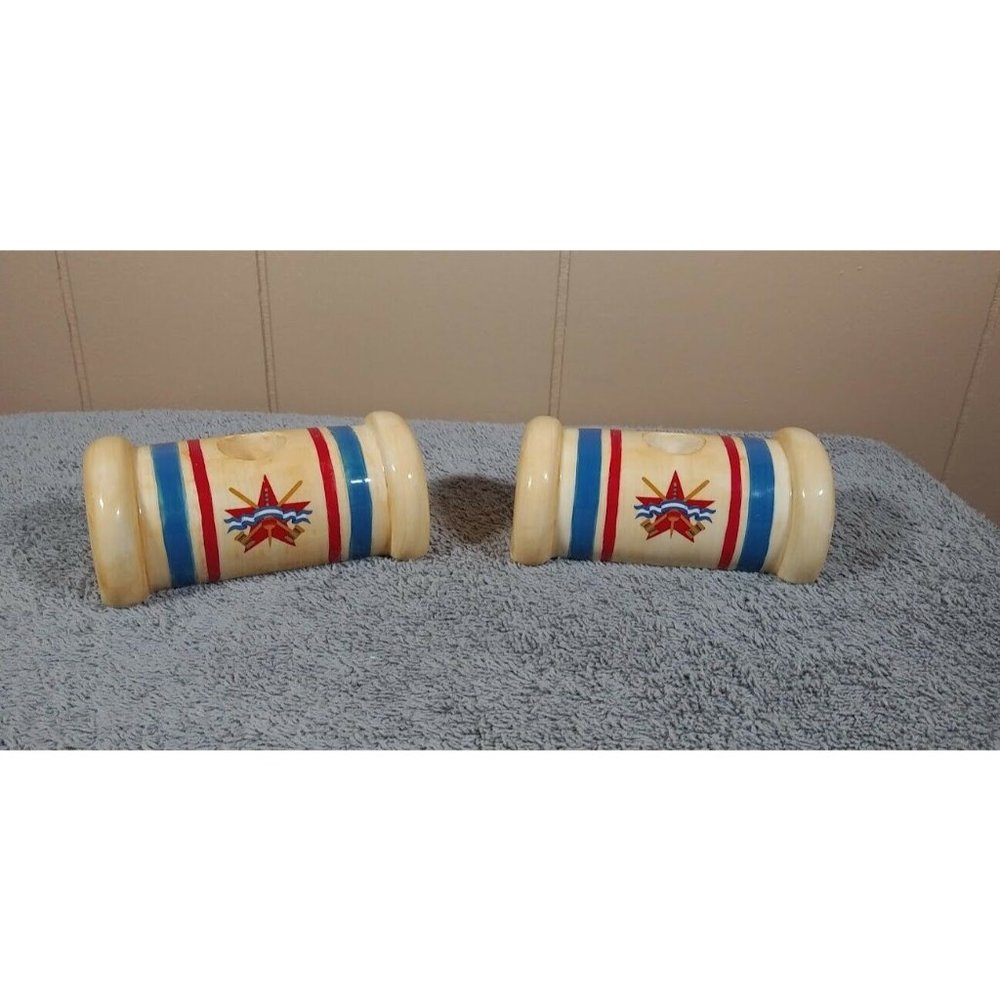 Department 56 Celebrate Summer Games Croquet Mallet Head Candlestick Holders - Picture 2 of 3